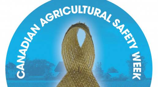 Agriculture safety week logo with burlap ribbon
