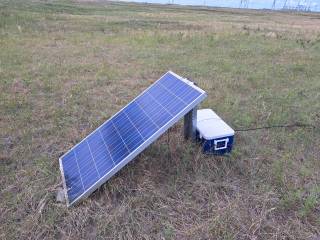 Solar set up for West pastures powers four miles of fence.